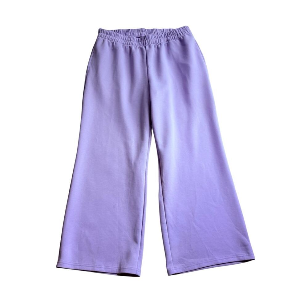 Dear Scarlett Purple Wide-Leg Trousers with Elastic Waistband